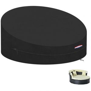 Housse de Protection Canap&eacute;-lit Rond Jardin Imperm&eacute;able Couverture de Lit de Jardin Rond Housse pour Lit de Jardin avec Manipuler Tissu Oxford Housse