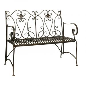 Banc d'ext&eacute;rieur en fer 113x58x94 cm Canap&eacute; de jardin bronz&eacute; Banc en m&eacute;tal Chaise 2 places entr&eacute;e int&eacute;rieure Banc en fonte