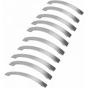 ZVD - Lot de 10 Poignee de Meuble Cuisine - Chrom&eacute;es- Poign&eacute;es de Porte Nickel Bross&eacute; Poignee de Cuisine inox entraxe 96mm