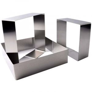 Lot de 3 Anneaux Moules &agrave; G&acirc;teau, Moule Mousse Carr&eacute; Anneau G&acirc;teau en Acier Inoxydable Dessert Antiadh&eacute;Sif P&acirc;tisserie Outil Cuisson