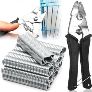 Pince &agrave; Anneau avec 1200 M Clips Agrafes Pince &agrave; Anneau de Porc Pince pour Grillage Pince a Grillage pour Cages pour Animaux d