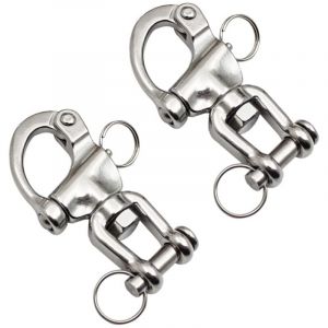 Mousqueton Pivotant &agrave; Emerillon 2 Pi&egrave;ces Manille INOX Maillons Rapides en Acier Inoxydable 316 Mousqueton INOX Marine Crochet Attelage Crochet &agrave;