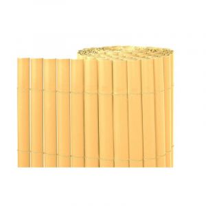 Canisse Synthétique pvc 1,5 x 5 m avec Cannes Entières naturelle, Brise-Vue pour Jardins, Balcons et Clôtures