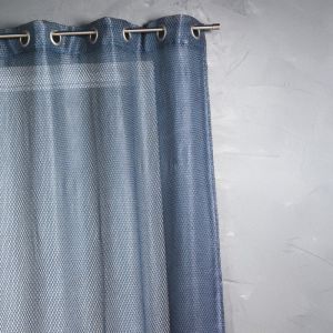 Voilage en organza fantaisie - Effet 'résille' Bleu 140x260 cm