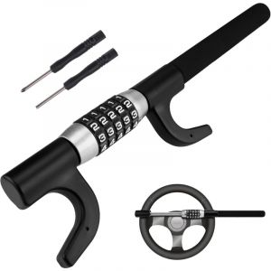 2 PCS Antivol Voiture, Canne Antivol Voiture, Bloque Volant, Barre Antivol Robuste et Sécurisée, Universelle(Noir)