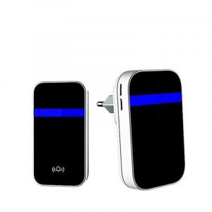 Sonnette auto-g&eacute;n&eacute;ratrice sans fil, 200m port&eacute;e, r&eacute;cepteur enfichable, &eacute;metteur cin&eacute;tique &eacute;tanche, sans batterie, usage maison et professionnel