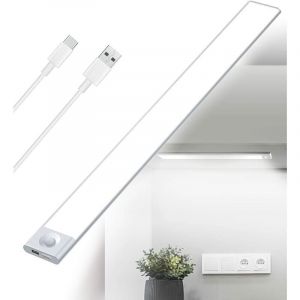 R&eacute;glette et spot de cuisine et meuble Reglette LED Cuisine Sous Meuble Rechargeable USB, 2500mAh 40cm Dimmable Lampe Placard Detecteur de Mouvement