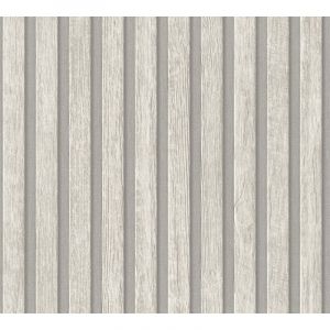 Profhome - Papier peint 3D aspect bois 391095 papier peint intissé gaufré à chaud texturé à l'aspect de bois mat gris gris-clair 5,33 m2