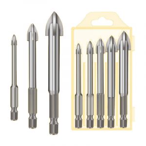 Alovez - 5 Pcs Foret, Foret De Maçonnerie En Carbure De Tungstène Set Pour Métal Acier, Tuile De Céramique Porcelaine, Béton, Brique, Plastique Et