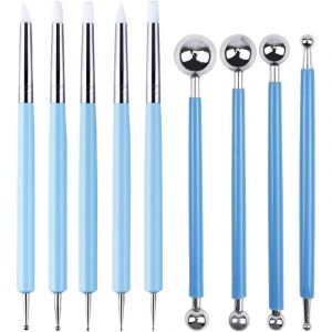 Outil en argile Outil en c&eacute;ramique Ensemble d'outils de modelage &agrave; double extr&eacute;mit&eacute; 4 pi&egrave;ces Stylet &agrave; bille Outils de pointillage 5