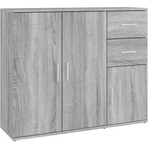 Buffet Commode Armoire Luxueux, pour Salon Chambre Entrée Cuisine, Sonoma gris 91x29,5x75 cm Bois d'ingénierie OIB1626E - Gris