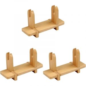 Lot De 3 Support Eventail Bois - Pr&eacute;Sentoir &agrave; Eventail Pliable Vintage - D&eacute;Coration De Table Et Int&eacute;Rieure