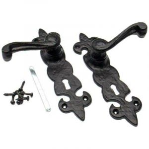 Bulk Hardware BH01855 Fleur-De-Lys Noir vieilli serrure