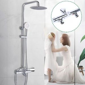 Syst&egrave;me de douche avec thermostat, ensemble de douche avec robinetterie, ensemble complet, ensemble de douche de t&ecirc;te en cascade pour salle de bains
