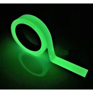 Glow in the Dark Tape, Ruban Autocollant Fluorescent, Ruban Adhésif Lumineux Vert Brillant, Ruban Adhésif Phosphorescent de Sécurité, Amovible,