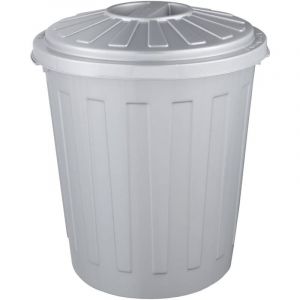 Poubelle multifonctionnelle / corbeille &agrave; papier avec couvercle verrouillable, Petite, Plastique r&eacute;sistant (pp), 7 l, Tapis, Argent