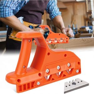 Rabot d'Angle Triple, Rabot Platre, Plasterboard Raboteuse &agrave; 45&deg;, Rabot Plaquiste &agrave; Chanfreiner(10 lames de rechange)23 x 14,5 cm, orange