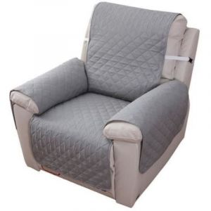 Housse de Fauteuil Relax Matelass&eacute; Inclinable Couvre Fauteuil Relax 1 Place Housses de Protege Fauteuil InclinableGris