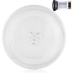 Plateau tournant pour micro-ondes de 24,5 cm, plateau tournant en verre en forme de Y, adapt&eacute; aux fours &agrave; micro-ondes avec supports circulaires