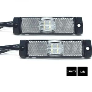 Debuns - Feux de Gabarit Led 2 PCs Feu d'Encombrement Blanc 12V/24V = 0,04A/0,04A Feu Étanche Feux Led Voiture Exterieur pour Feux de Remorque Led,