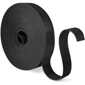 10M×20MM Attache Cable Réutilisables Nylon,Rouleau Scratch Serre Cable Adhésif Puissant Noir,Sangle Scratch Pour Rangement Cable,Attache Cable