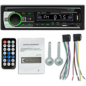 Autoradio Bluetooth, r&eacute;cepteur autoradio 1 DIN avec lecteur MP3, t&eacute;l&eacute;commande WMA FM, deux ports USB, st&eacute;r&eacute;o mains libres 4 x 60 W, compatible iOS,