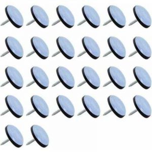 Patins en t&eacute;flon, 26 pi&egrave;ces Patins en t&eacute;flon &Oslash; 25 mm Patins de meubles en t&eacute;flon, patins de meubles professionnels planeurs planeurs avec clous,