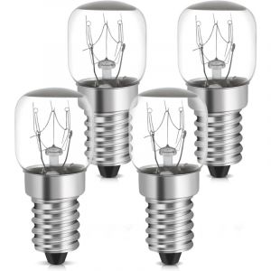 4x Ampoule Frigo 15W E14 Blanc Chaud Résistante à 300 °c (2700K, ST22,22mm Lot de 4 Lampes de Four T22 pour Four, bbq, Sauna, Lampe à Sel, Four à