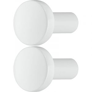 Cyclingcolors - 2x Bouton de meuble rond ø 20mm en alliage zingué Placard Tiroir Porte Poignée Elegant Design Cuisine Salle de bain, blanc pur ral