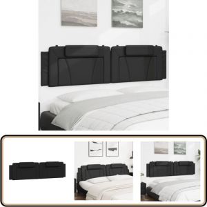 Vidaxl - Coussin de tête de lit noir 200 cm similicuir - Coussin De Tête - Têtière De Lit - Tête De Lit - Simili Cuir - Literie