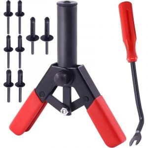 Lot de 42 rivets en plastique avec 40 rivets aveugles en nylon de 4 tailles et 1 outil de retrait de fixation en bonus, riveteuse manuelle adaptée