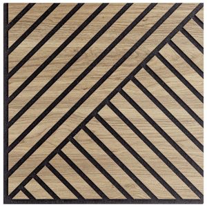 Ensemble de dix panneaux muraux d&eacute;coratifs, insonorisants, &agrave; double latte oblique en bois, ch&ecirc;ne Aurora, 55 x 55 mm, &eacute;paisseur 1,1 cm - hoogapanel