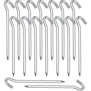 Sardines Piquet,Piquet de Fixation 20 Pi&egrave;ces Piquets de Tente en Piquets de Fixation Sol Crochet pour Tente De Sardines Camping Jardinage Acier