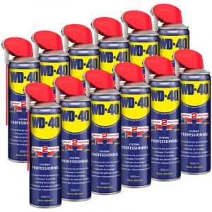 WD-40 Pack de 12 Produits Multifonction Spray Double Position 500ml
