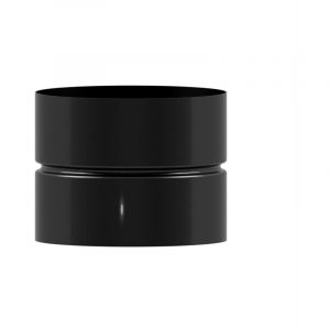 Manchon de raccordement pour tuyau de po&ecirc;le en acier vitrifi&eacute; noir, femelle-femelle, &Oslash; 150 mm. Raccord m&acirc;le, raccord de conduit