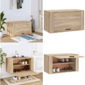 Armoire à chaussures murale Chêne sonoma 70x35x38 cm - Armoire à Chaussures Murale - Rangement Chaussures - Meuble Chaussure - Étagère Chaussures