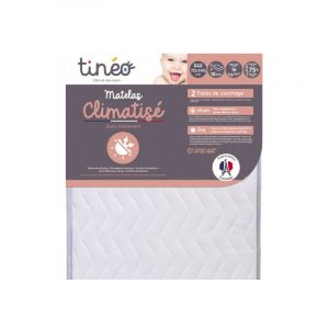Tineo - Matelas Climatisé 70x140x10cm - Climatisé - 1 Face Été - 1 Face Hiver - Sans Traitement - Fabriqué En France