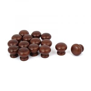 Ahlsen - sourcing map Maison Cabinet Tiroir 27mmx24mm Bois Bois Poignée Saisir Poignée Foncé Rouge Marron pour Commode Tiroir Armoire 15pcs