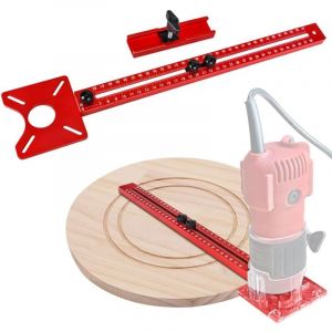 Outils de travail du bois 3 en 1 : gabarit de défonceuse réglable pour rainure de fraisage, gabarit de quincaillerie d'armoire, guide de coupe