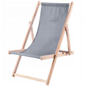 Kadax - Chaise Longue Pliable en Bois pour se D&eacute;tendre Confortablement &agrave; la Plage, sur Le Balcon ou dans Le Jardin, Transat Pliant d'Ext&eacute;rieur (Gris)