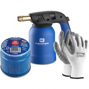 Lampe A' Souder Tornado A' Allumage Pie'Zo Ke2019 + 1 Cartouche De Gaz De Percage Kemper + Gants