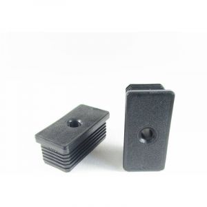 Ajile - Embout plastique rectangulaire pour tube 60 x 30 mm avec trou filet&eacute; diam. 10 mm (M10)