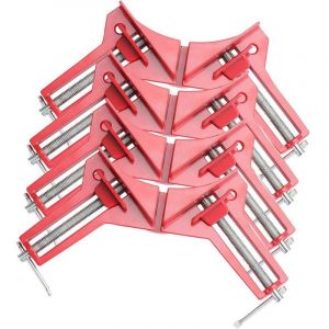 Serre-joint Lot de 4 serre-joints à angle droit de 90 degrés, pour travail du bois, réglable, étau à onglet pour cadre photo, aquarium, meubles,