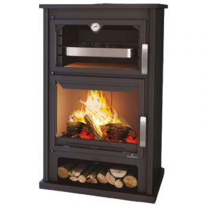 Bronpi - Poêle à bois raccordable avec four Suiza 14 kW Sans kit air - Sans kit four inox