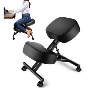 Chaise à Genoux Ergonomique Tabouret de Bureau Réglable en Hauteur Siège Assis Genoux pour Soulager Les Maux de Dos roulettes à Frein