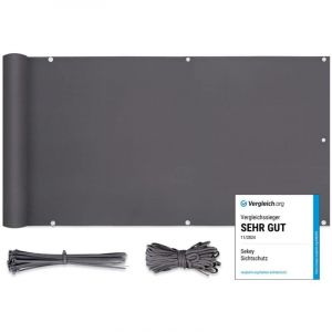 Sekey Brise-Vue pour Balcon Couverture de confidentialité Écran Polyster Vent Protection uv Opaque Résistant aux Intempéries, avec Attaches de câble