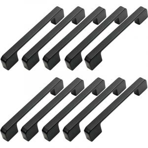10pcs Poign&eacute;e Meuble Entraxe 96mm-Poign&eacute;e Porte Cuisine Noire Poignee Barre Meuble Poignee De Cuisine Noire 96mm