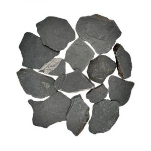 PACK 200kg Paillage Minéral Paillettes Ardoise Noire Ø 30/80 mm (8 Sacs x 25kg) - Livraison STANDARD - Noir