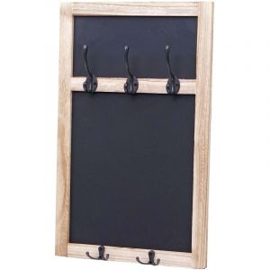 Jamais utilisé] Portemanteau mural HHG 937, tableaux noirs, 55x34cm, brun naturel, shabby