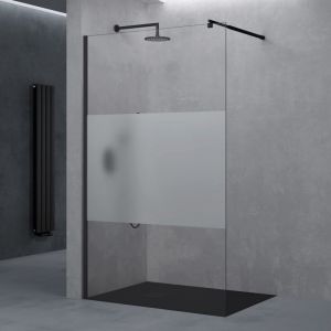 doporro Paroi de Douche &agrave; L'italienne Transparent avec Bande Opaque 70cm Pare-Douche Verre de S&eacute;curit&eacute; 10mm Bremen2MS 70x200cm Montage R&eacute;versible